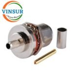 11121215-- RF CONNECTOR - 50OHMS ,  N FEMALE , STRAIGHT , BULK HEAD REAR MOUNT , CRIMP TYPE , RG58, RG142, LMR195 CABLE - Image 2