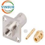 1132143C -- RF CONNECTOR  50OHMS , BNC FEMALE , STRAIGHT , 4 HOLE FLANGE , SOLDER TYPE , RG405 (0.086 INCH)  CABLE - Image 2