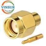 1151103D -- RF CONNECTOR - 50 OHMS SMA MALE STRAIGHT SOLDER TYPE RG402 (0.141 INCH)CABLE