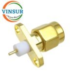 11511390 -- RF CONNECTOR - 50 OHMS , SMA MALE , STRAIGHT , 2 HOLE FLANGE , 4MM EXTENDED TEFLON , ROUND POST