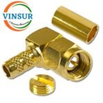 11512015-10 -- RF CONNECTOR - 50 OHMS SMA MALE RIGHT ANGLE CRIMP TYPE/RG58/RG142/LMR195 CABLE
