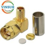 11512015 -- RF CONNECTOR - 50 OHMS SMA MALE RIGHT ANGLE CRIMP TYPE RG58/RG142/LMR195 CABLE