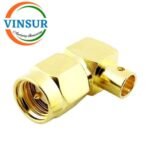 1151203D -- RF CONNECTOR - 50 OHMS SMA MALE RIGHT ANGLE SOLDER TYPE RG402 (0.141 INCH)CABLE