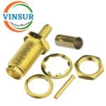 11521214 -- RF CONNECTOR - 50 OHMS SMA FEMALE STRAIGHT BULK HEAD REAR MOUNT CRIMP TYPE RG316/RG174/RG188/LMR100 CABLE - Image 2