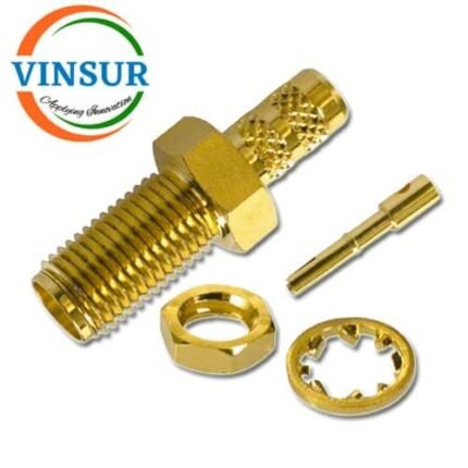 11521215 -- RF CONNECTOR - 50 OHMS SMA FEMALE STRAIGHT BULK HEAD REAR MOUNT CRIMP TYPE RG58/RG142/LMR195 CABLE