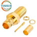 11521216 -- RF CONNECTOR - 50OHMS SMA FEMALE STRAIGHT BULK HEAD REAR MOUNT CRIMP TYPE LMR-240 CABLE