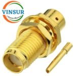 1152123D -- RF CONNECTOR - 50 OHMS SMA FEMALE STRAIGHT BULK HEAD REAR MOUNT SOLDER TYPE RG402 (0.141 INCH)CABLE