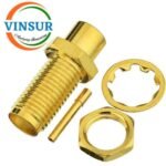 1152123D -- RF CONNECTOR - 50 OHMS SMA FEMALE STRAIGHT BULK HEAD REAR MOUNT SOLDER TYPE RG402 (0.141 INCH)CABLE - Image 2