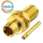1152123D -- RF CONNECTOR - 50 OHMS SMA FEMALE STRAIGHT BULK HEAD REAR MOUNT SOLDER TYPE RG402 (0.141 INCH)CABLE - Image 3
