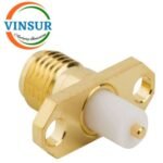 11521390 -- RF CONNECTOR - 50 OHMS , SMA FEMALE , STRAIGHT , 2 HOLE FLANGE , 4MM EXTENDED TEFLON , ROUND POST