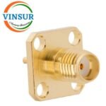 VSW250031-CN -- RF CONNECTOR - 50 OHMS , SMA FEMALE , STRAIGHT , 4 HOLE FLANGE , 4MM EXTENDED TEFLON , ROUND POST - Image 2