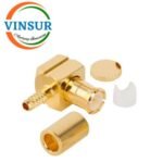 11712012 -- RF CONNECTOR - 50 OHMS , MCX MALE , RIGHT ANGLE , CRIMP TYPE , RG178 CABLE
