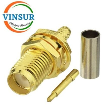 11921214 -- RF CONNECTOR - 50 OHMS RP SMA FEMALE STRAIGHT BULK HEAD REAR MOUNT CRIMP TYPE RG316/RG174/RG188/LMR100 CABLE