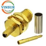 11921214 -- RF CONNECTOR - 50 OHMS RP SMA FEMALE STRAIGHT BULK HEAD REAR MOUNT CRIMP TYPE RG316/RG174/RG188/LMR100 CABLE - Image 2