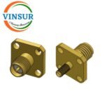 11921414 -- RF CONNECTOR - 50 OHM RP SMA FEMALE STRAIGHT 4 HOLE FLANGE CRIMP TYPE RG316-174 CABLE