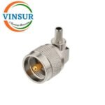 11C12915 -- RF CONNECTOR - 50OHMS , UHF MALE , RIGHT ANGLE , CRIMP TYPE , RG58, RG142, LMR195 CABLE
