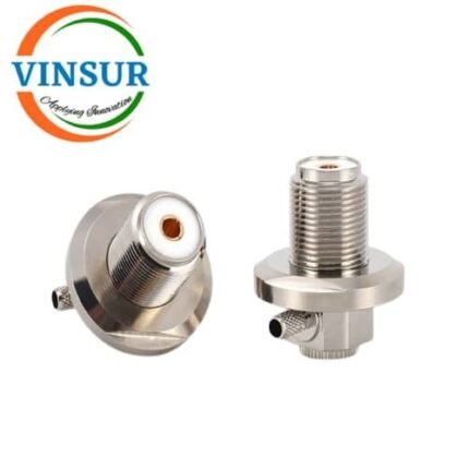 11C21215 -- RF CONNECTOR - 50 OHMS , UHF FEMALE , RIGHT ANGLE , BULK HEAD REAR MOUNT , CRIMP TYPE , RG58,142 CABLE