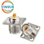 11C214I0 -- RF CONNECTOR - 50 OHMS , UHF FEMALE , STRAIGHT , 4 HOLE FLANGE , SOLDER CUP