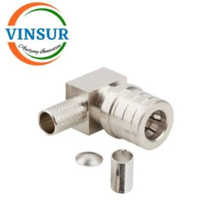 11J12016 -- RF CONNECTOR - 50 OHMS QMA MALE RIGHT ANGLE CRIMP TYPE LMR240 CABLE