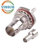 12321214 -- RF CONNECTOR - 75 OHMS , BNC FEMALE , STRAIGHT , BULKHEAD REAR MOUNT , CRIMP TYPE , RG316174 CABLE - Image 2