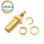 VSW-11521231 -- RF CONNECTOR - 50 OHM SMA FEMALE STRAIGHT BULK HEAD REAR MOUNT SOLDER TYPE RG1.13 CABLE