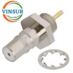VSW-11J21171 -- RF CONNECTOR - 50 OHMS , QMA FEMALE , STRAIGHT , BULKHEAD FRONT MOUNT , ROUND POST  T - Image 2