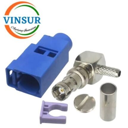 VSW-FAKRA-FRA-316C -- RF CONNECTOR - 50 OHMS FAKRA SMB FEMALE RIGHT ANGLE CRIMP TYPE FOR RG 316 CABLE(Blue)