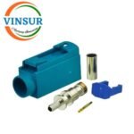 VSWFAKRA-FS--316Z -- RF CONNECTOR - 50 OHMS FAKRA SMB FEMALE STRAIGHT CRIMP TYPE FOR RG 316 CABLE(Water Blue) - Image 2