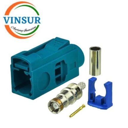 VSWFAKRA-FS--316Z -- RF CONNECTOR - 50 OHMS FAKRA SMB FEMALE STRAIGHT CRIMP TYPE FOR RG 316 CABLE(Water Blue)