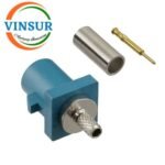 VSW-FAKRA-MS-316Z -- RF CONNECTOR - 50 OHMS FAKRA SMB MALE STRAIGHT CRIMP TYPE FOR RG316 , RG174 , RG188 , LMR100 CABLE (Water Blue)