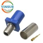VSW-FAKRA-MS-58C -- RF CONNECTOR - 50 OHMS FAKRA SMB MALE STRAIGHT CRIMP TYPE FOR RG 58 CABLE(Blue) - Image 2