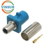 VSW-FAKRA-MS-58Z -- RF CONNECTOR - 50 OHMS FAKRA SMB MALE STRAIGHT CRIMP TYPE FOR RG 58 CABLE(Water Blue)