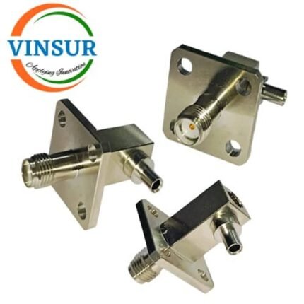 VSW250011-CN -- RF CONNECTOR - 50 OHMS , SMA FEMALE ,RIGHT ANGLE 4 HOLE FLANGE , SOLDER TYPE , RG405 (0.086 INCH)CABLE