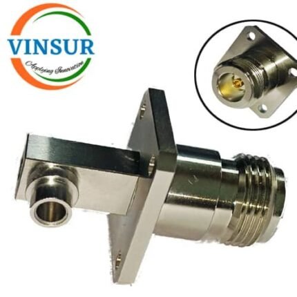 VSW250012-CN -- RF CONNECTOR - 50OHMS , N FEMALE , RIGHT ANGLE ,4-HOLE FLANGE MOUNT , SOLDER TYPE , RG402 CABLE