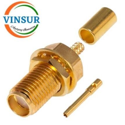 VSW250024-CN -- RF CONNECTOR - 50 OHMS SMA FEMALE STRAIGHT BULKHEAD CRIMP TYPE  FOR RG178 CABLE