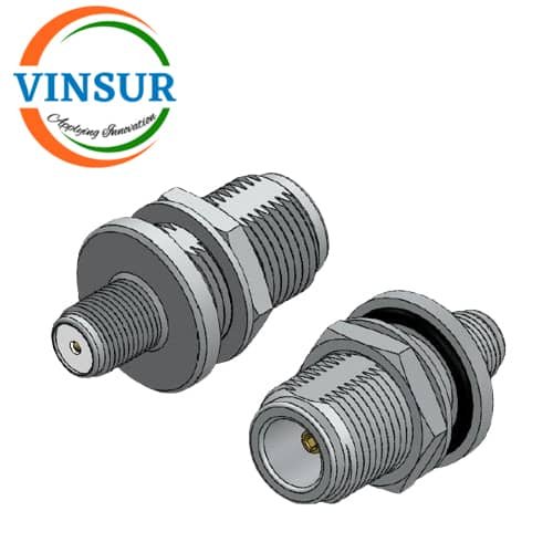 41121B21 -- RF ADAPTER - 50 OHMS N FEMALE BULKHEAD TO F-TYPE FEMALE STRAIGHT ADAPTER 41121B21 -- RF ADAPTER - 50 OHMS N FEMALE BULK HEAD TO F-TYPE FEMALE STRAIGHT ADAPTERS - Image 1