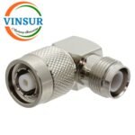 41810222 -- RF ADAPTER - 50 OHMS, RP TNC MALE TO TNC FEMALE RIGHT ANGLE ADAPTER
