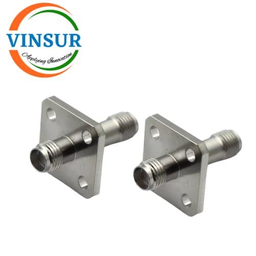 VSW-41424421-18G -- RF ADAPTER - 50 OHMS, SMA FEMALE TO SMA FEMALE STRAIGHT 4-HOLE FLANGE ADAPTER VSW-41424421-18G -- RF ADAPTER - 50 OHMS, SMA FEMALE TO SMA FEMALE STRAIGHT 4-HOLE FLANGE ADAPTER - Image 1