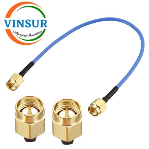 61410410K-2C -- RF CABLE ASSEMBLY - 50 OHMS , SMA MALE, STRAIGHT TO SMA MALE, STRAIGHT FOR RG405 SEMIFLEX CABLE1 SMA Male Straight to SMA Male Straight For RG405 Cable of Length 62CM - Image 1