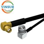 SMA Male Right Angle to N Male Right Angle for LMR240-FR Cable of Length 1000mm
