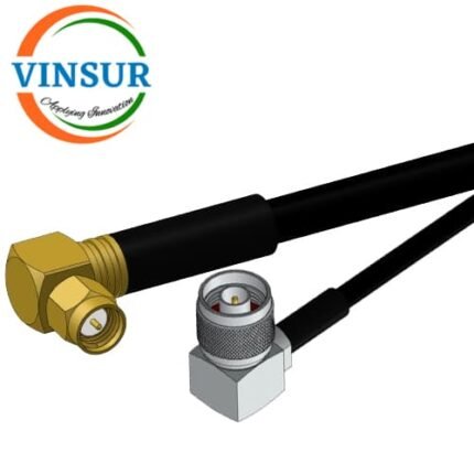 SMA Male Right Angle to N Male Right Angle for LMR240-FR Cable of Length 1000mm