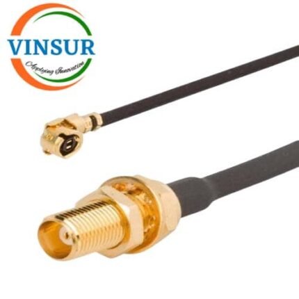 AMC Male Right Angle to MMCX Female Straight bulk head for RG 1.13 Cable of Length 250mm