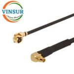 AMC Male Right Angle to MMCX Male Right Angle for RG 1.13 Cable of Length 250mm