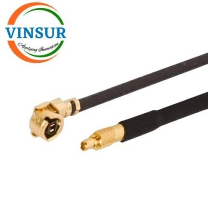 AMC Male Right Angle to MMCX Male Straight for RG 1.13 Cable of Length 250mm
