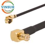 VSW250061-CA -- AMC Male Right Angle to MCX Male Right Angle for RG1.13 Cable of Length 250mm