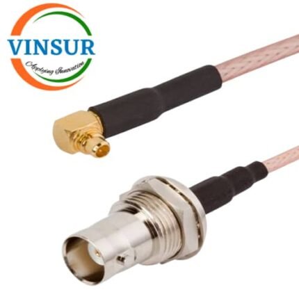 MMCX Male Right Angle to BNC Female Staright Bulk head for RG316 Cable of Length 6"