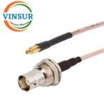 MMCX Male Straight to BNC Female Staright Bulk head for RG316 Cable of Length 6"