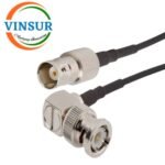 BNC Male Right Angle to BNC Female Straight for RG58 Cable of Length 1M