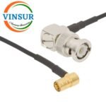 BNC Male Right Angle to SMB Male Right Angle for RG174 Cable of Length 6" Inch