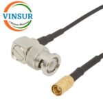 BNC Male Right Angle to SMB Male Straight for RG174 Cable of Length 6" Inch